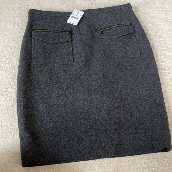 NWT JCREW WOOL GREY PENCIL SKIRT. SIZE 0. Smoke free home. - Picture 1 of 5